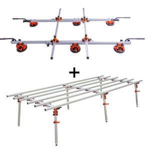 Stół glazurniczy + Rama z elektrycznymi przyssawkami