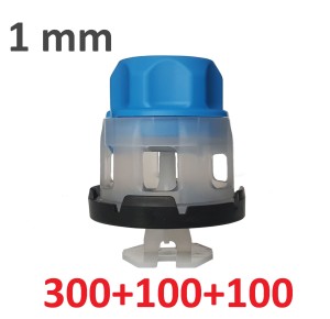 System poziomowania płytek, zestaw 1mm głowice szybkie 300/100/100 Twist Level