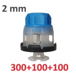 System poziomowania płytek, zestaw 2mm głowice szybkie 300/100/100 Twist Level