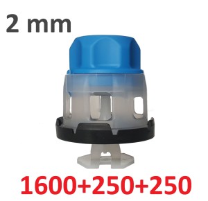 System poziomowania płytek, zestaw 2mm głowice szybkie 1600/250/250 Twist Level