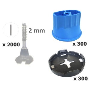 System poziomowania płytek, zestaw 2mm 2000/300/300 Twist Level