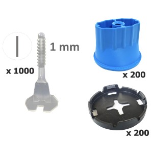 System poziomowania płytek, zestaw 1mm 1000/200/200 Twist Level