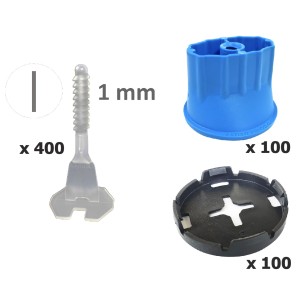 System poziomowania płytek, zestaw 1mm 400/100/100 Twist Level