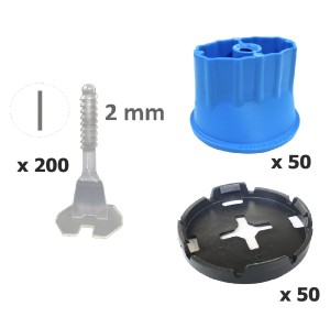 System poziomowania płytek, zestaw 2mm 200/50/50 Twist Level