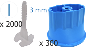 System poziomowania płytek, zestaw 3mm 2000/300 Twist Level