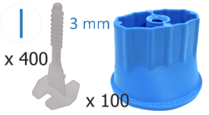 System poziomowania płytek, zestaw 3mm 400/100 Twist Level