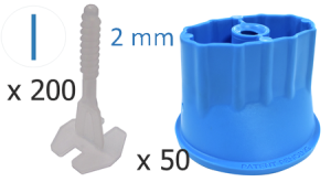 System poziomowania płytek, zestaw 2mm 200/50 Twist Level